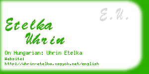 etelka uhrin business card